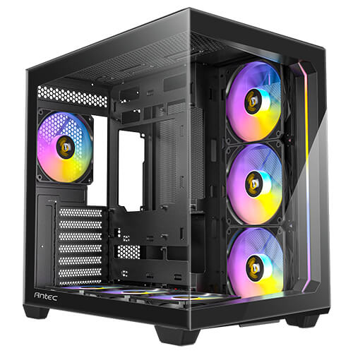 Antec C5 ARGB ATX, mATX Seamless Edge to Edge, Black, 270 degrees, 7x ARGB + PWM Controller, 5090 Back Connect, USB-C, Dual Chamber Gaming Case