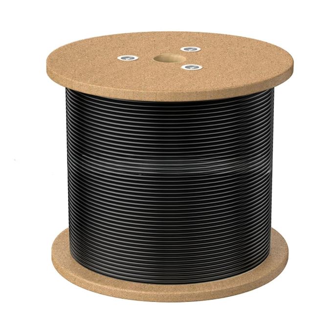 8Ware 305m CAT6A UTP LAN Network Cable Roll 23AWG PVE HDPE 7.4mm UV Stabilised Jacket Wooden Reel Outdoor Black