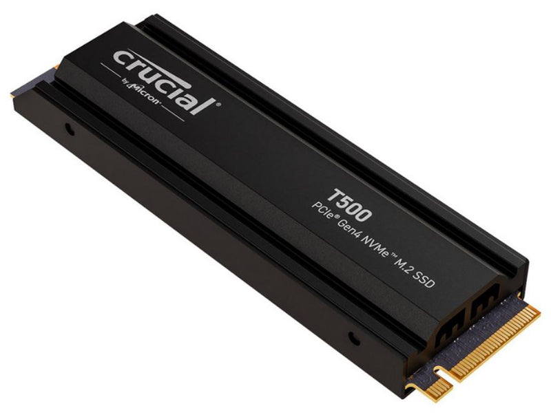 Crucial T500 2TB Gen4 NVMe SSD Heatsink - 7400/7000 MB/s R/W 1200TBW 1440K IOPs 1.5M hrs MTTF Acronis True Image Creative Cloud PS5 ~MZ-V8P2T0CW