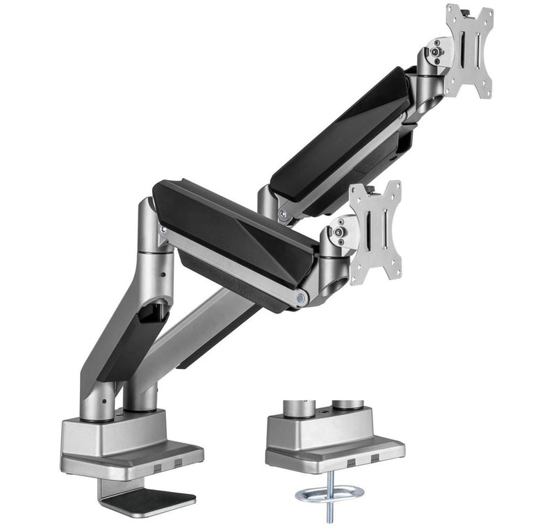 mbeat® activiva Heavy Duty Dual Monitor Screen Gas Spring Monitor Arm Support:For monitors 17'-35’’, each up to15kg.  Integrated 180° Rotation