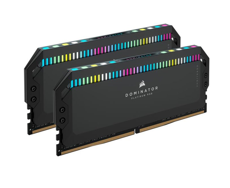 Corsair Dominator Platinum RGB 64GB (2x32GB) DDR5 Platinum RGB 64GB (2x32GB) DDR5 UDIMM 5200Mhz C40 1.25V Black Desktop PC Gaming Memory