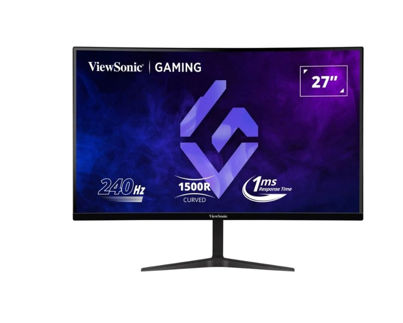 ViewSonic 27' FHD VA 1500R Curve, 240Hz, 1ms MPRT, FreeSync Premium, 250 Nits, 4000:1, HDMI×2, DP, 2×2W Speakers. 3YARW