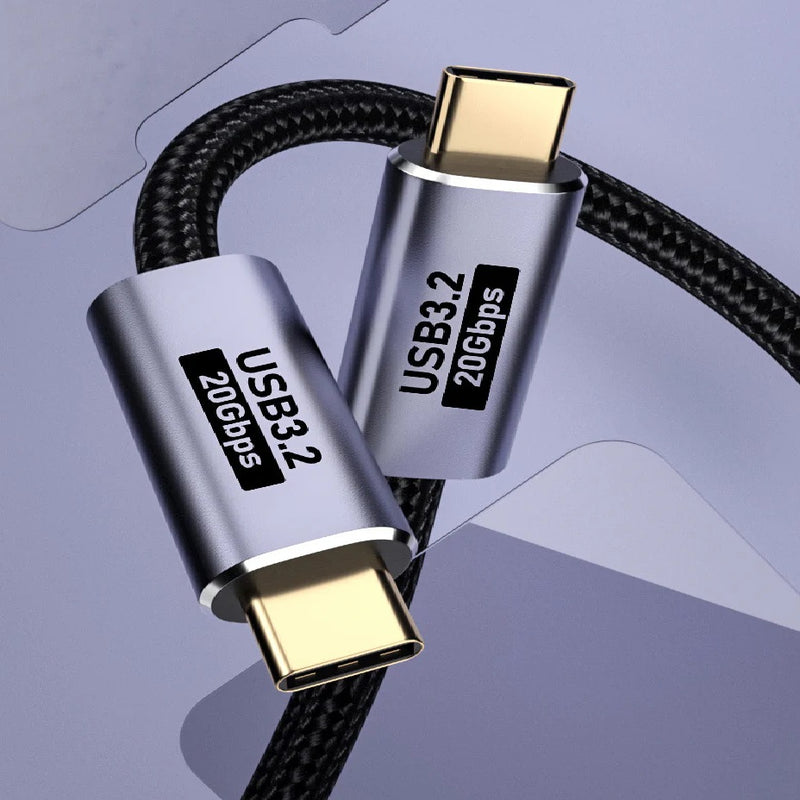USP BoostUp Cafule Braided USB-C to USB-C (3.2 Gen2) Charge & Video Cable (1.5M) -Black,5A/100W PD,20Gbps,8K/60Hz,USB-C Compatibility,2 Years Warranty