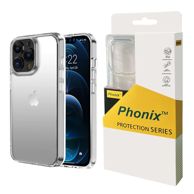 Phonix Apple iPhone 13 Pro Max (6.7)  Clear Rock Shockproof Case - Ultra-thin, Lightweight, Non-slip,Crystal Clear, Strong & Durable,10 Years Warranty