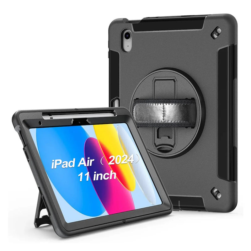 USP Rugged Apple iPad Air (11') (M4/M3/M2) (8th/7th/6th Gen)/ iPad Air (10.9') (5th/4th Gen)/ iPad Pro (11')(4th-1st Gen) Case Black -3 Years Warranty