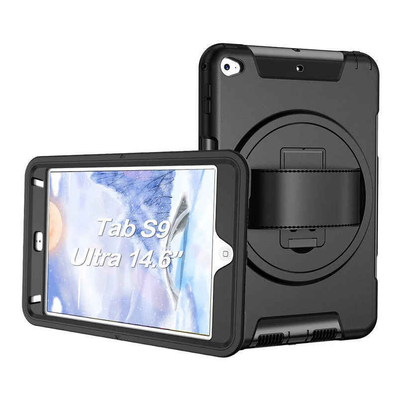 USP Rugged Samsung Galaxy Tab S11 Ultra/ Tab S10 Ultra / Tab S9 Ultra / Tab S8 Ultra (14.6') Case Black - Built-in-Kickstand, 3 Years Warranty