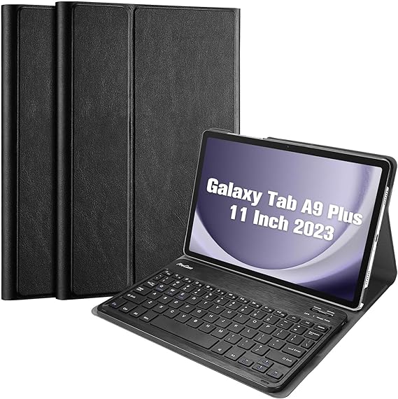 USP Samsung Galaxy Tab A9+ (11') Keyboard with Case Black -  Ultra-Slim, Lightweight, Auto Wake/Sleep Function, PU Leather, 3 Years Warrant