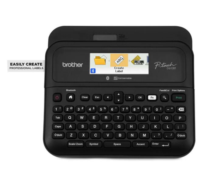 Brother PT-D610BT PC & BLUETOOTH CONNECTABLE PORTABLE P TOUCH LABELLER W/ COLOUR DISPLAY - 3.5-24MM TZE TAPE MODEL