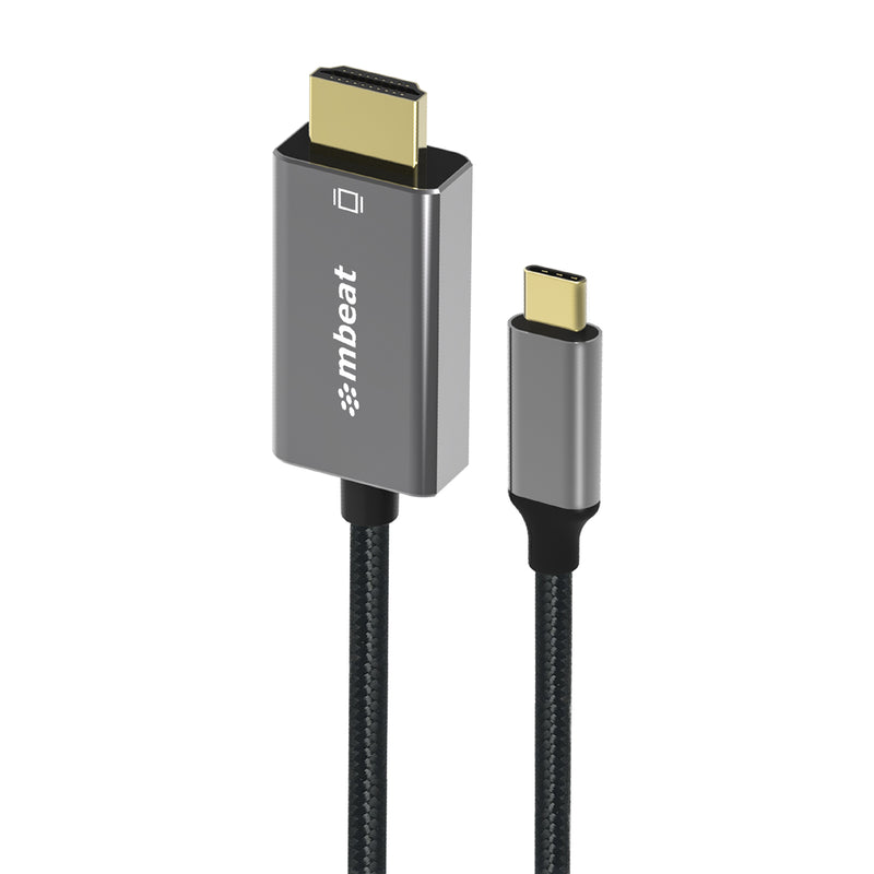 mbeat® Tough Link 1.8m 4K USB-C to HDMI Cable - Extend USB-C Laptop, Tablet or Smartphone Video to HDMI Monitor, Projector, HDTV, 4K@60Hz(3840×2160)