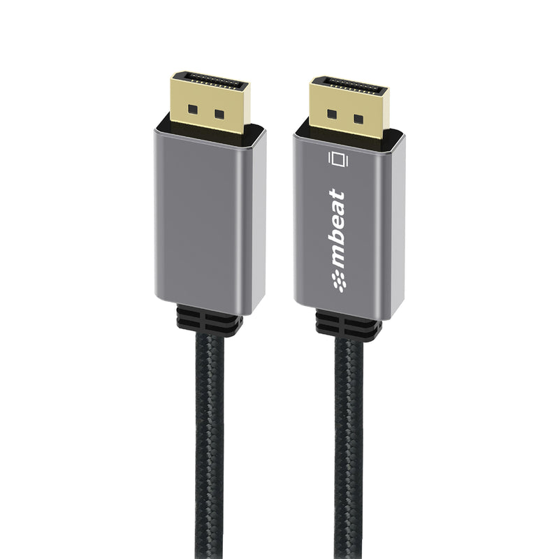 mbeat® Tough Link 1.8m Display Port Cable v1.4 - Connects Computer, Laptop to HDTV, Monitor, Gaming Console, Supports 8K@60Hz (7680×4320) -Space Grey
